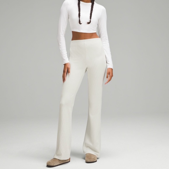 lululemon Brushed Softstreme Ribbed Zip Flared Pant - Picture 1 of 10